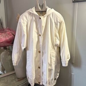 London Fog Cream Hooded Utility Jacket